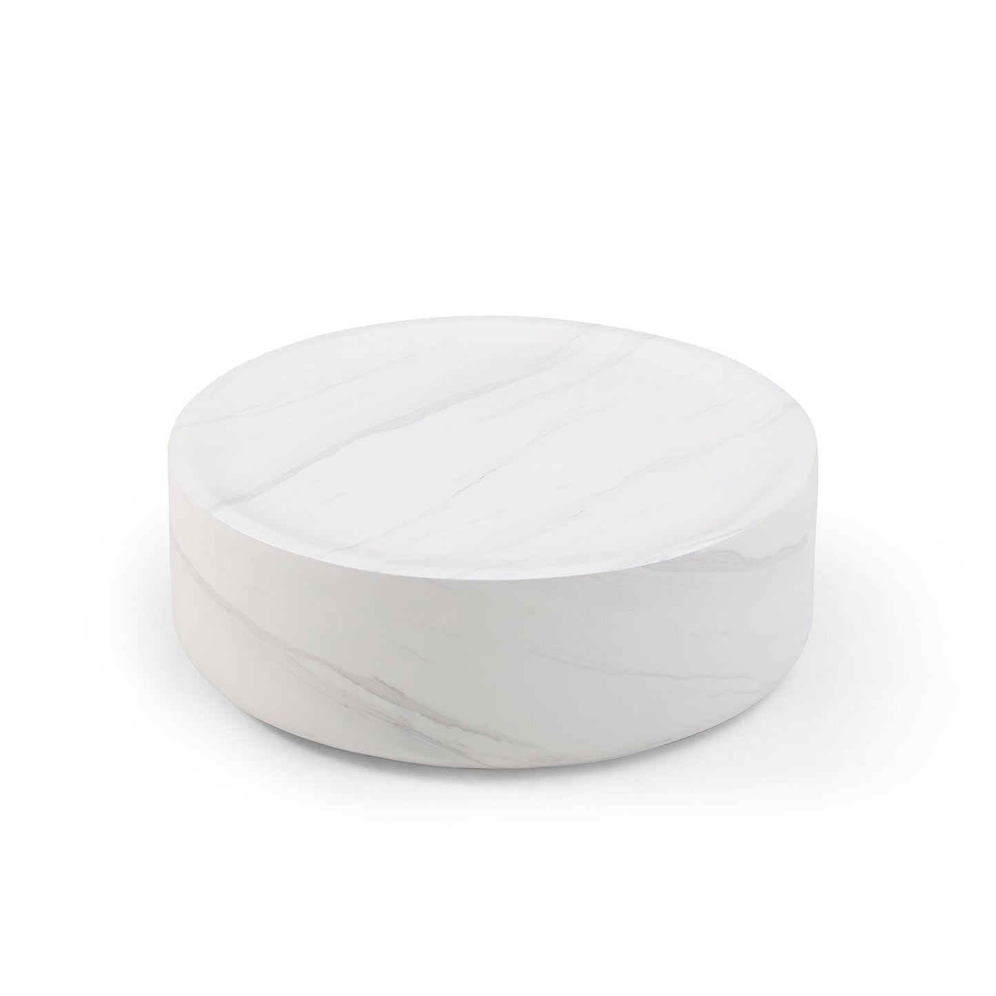32'' Round coffee table, Faux marble - GREAT BEACH HOUSE