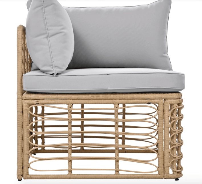 7 Pieces Outdoor Patio Furniture, All - Weather Rattan Sectional Sofa - GREAT BEACH HOUSE