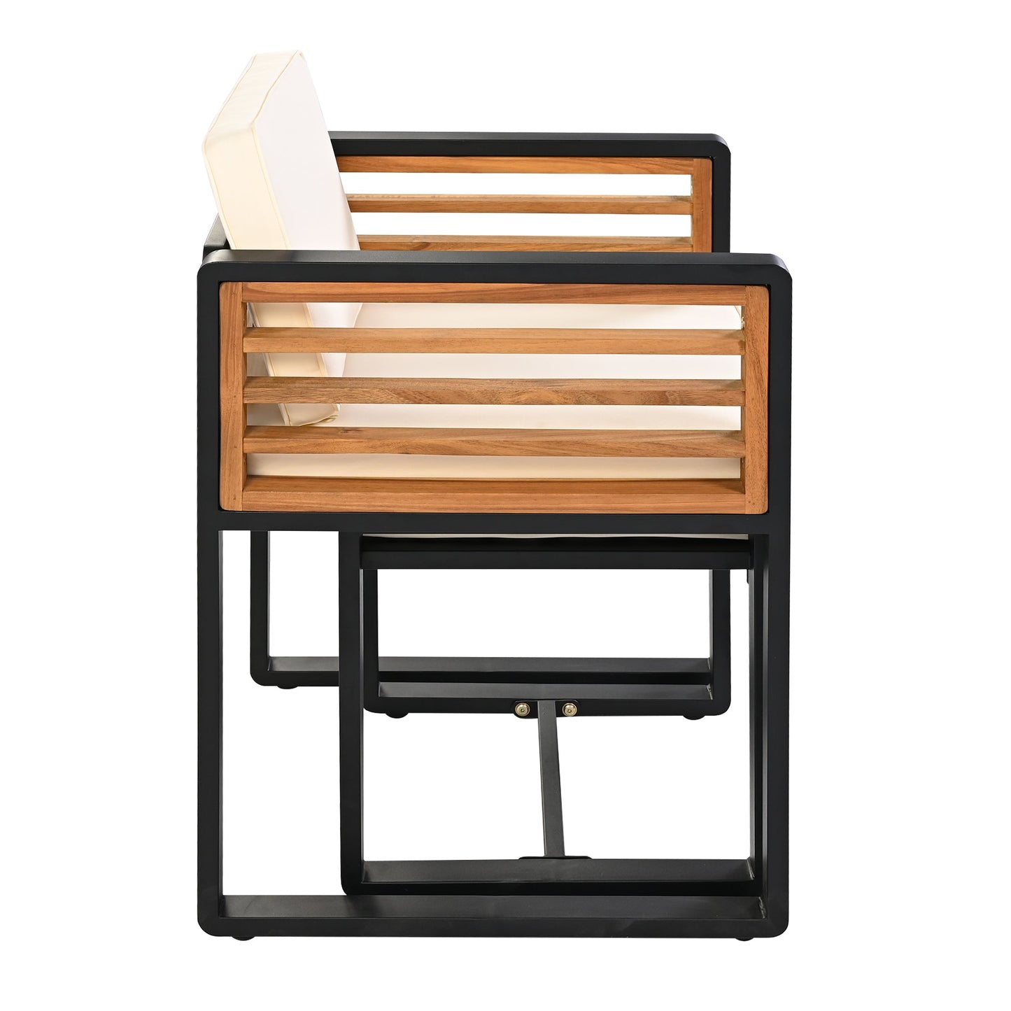 9 - Pieces Acacia Wood Patio Dining Set, Space Saving Outdoor Patio Set - GREAT BEACH HOUSE