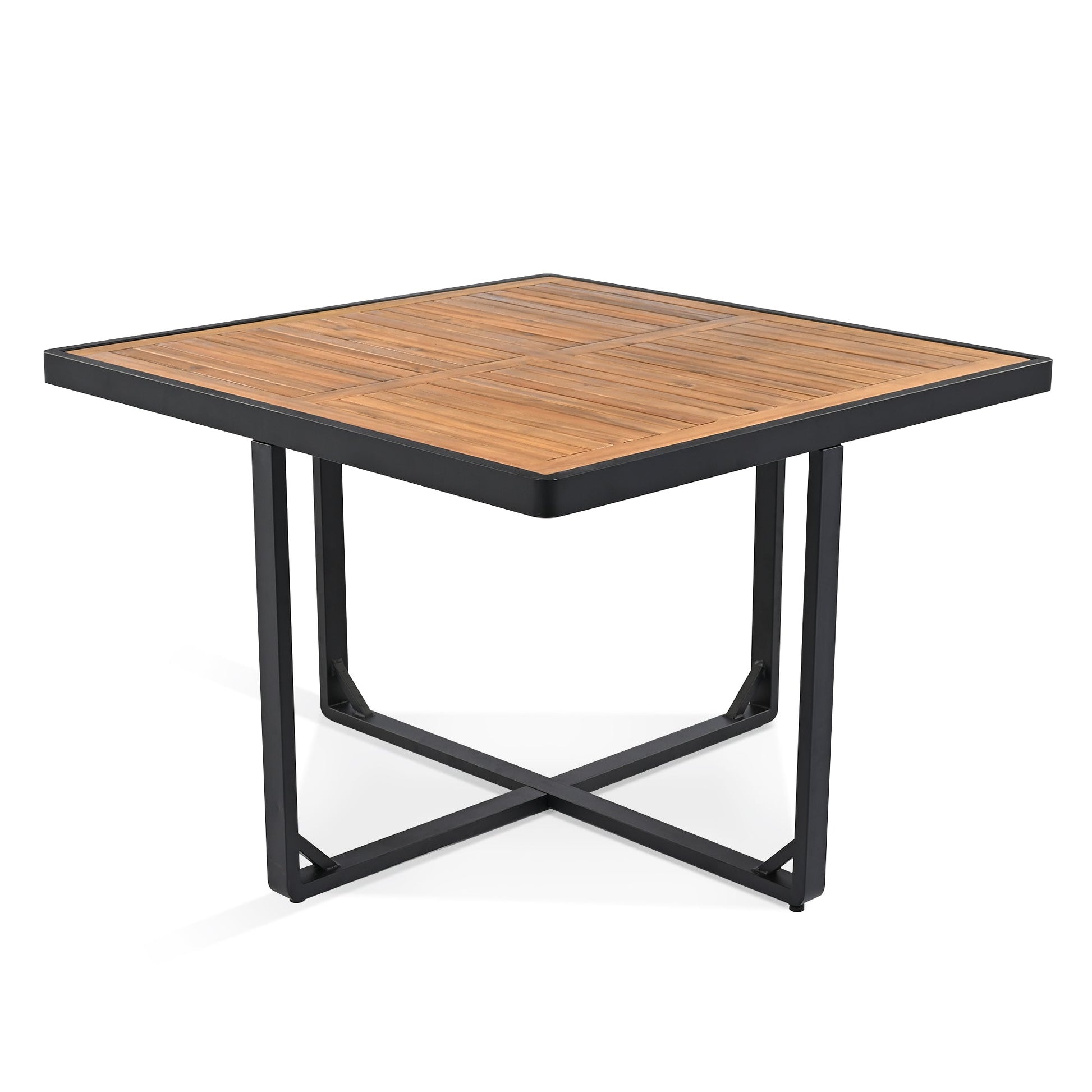 9 - Pieces Acacia Wood Patio Dining Set, Space Saving Outdoor Patio Set - GREAT BEACH HOUSE