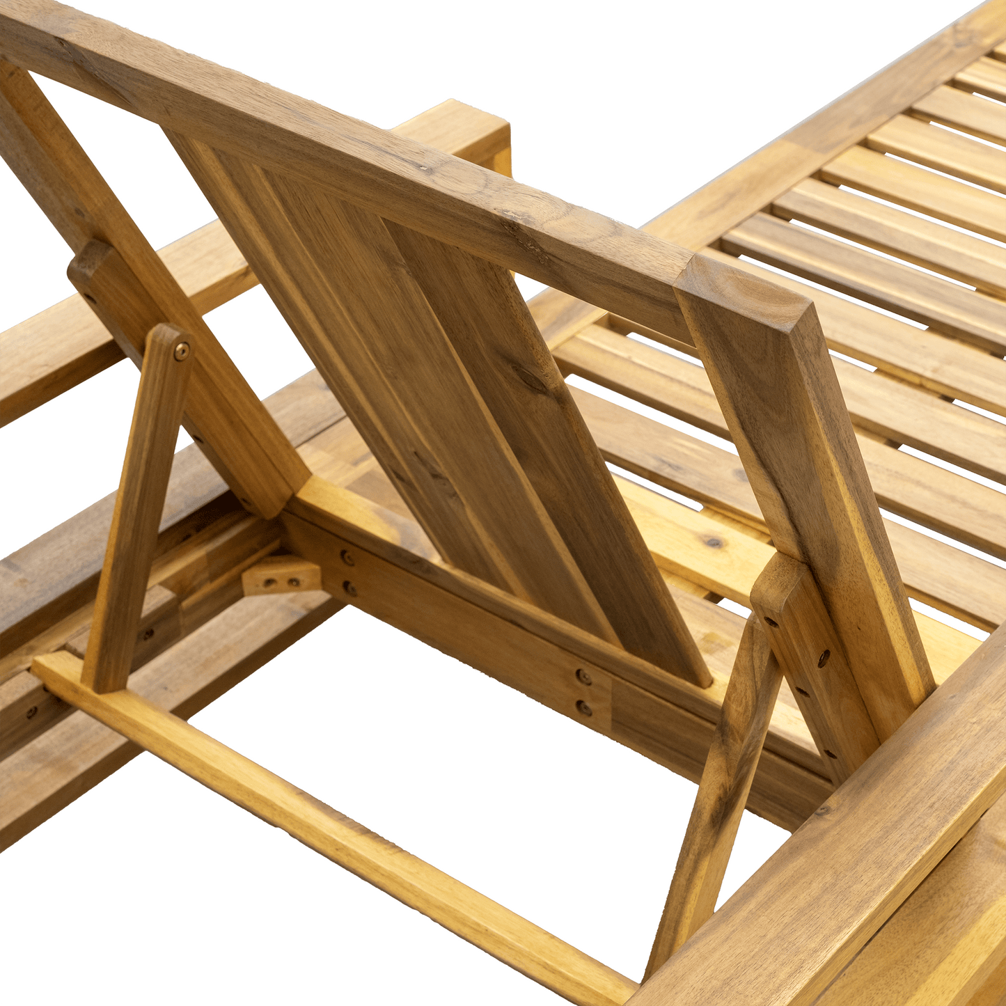 Acacia Wood Adjustable Backrest Outdoor Lounge Chair - GREAT BEACH HOUSE