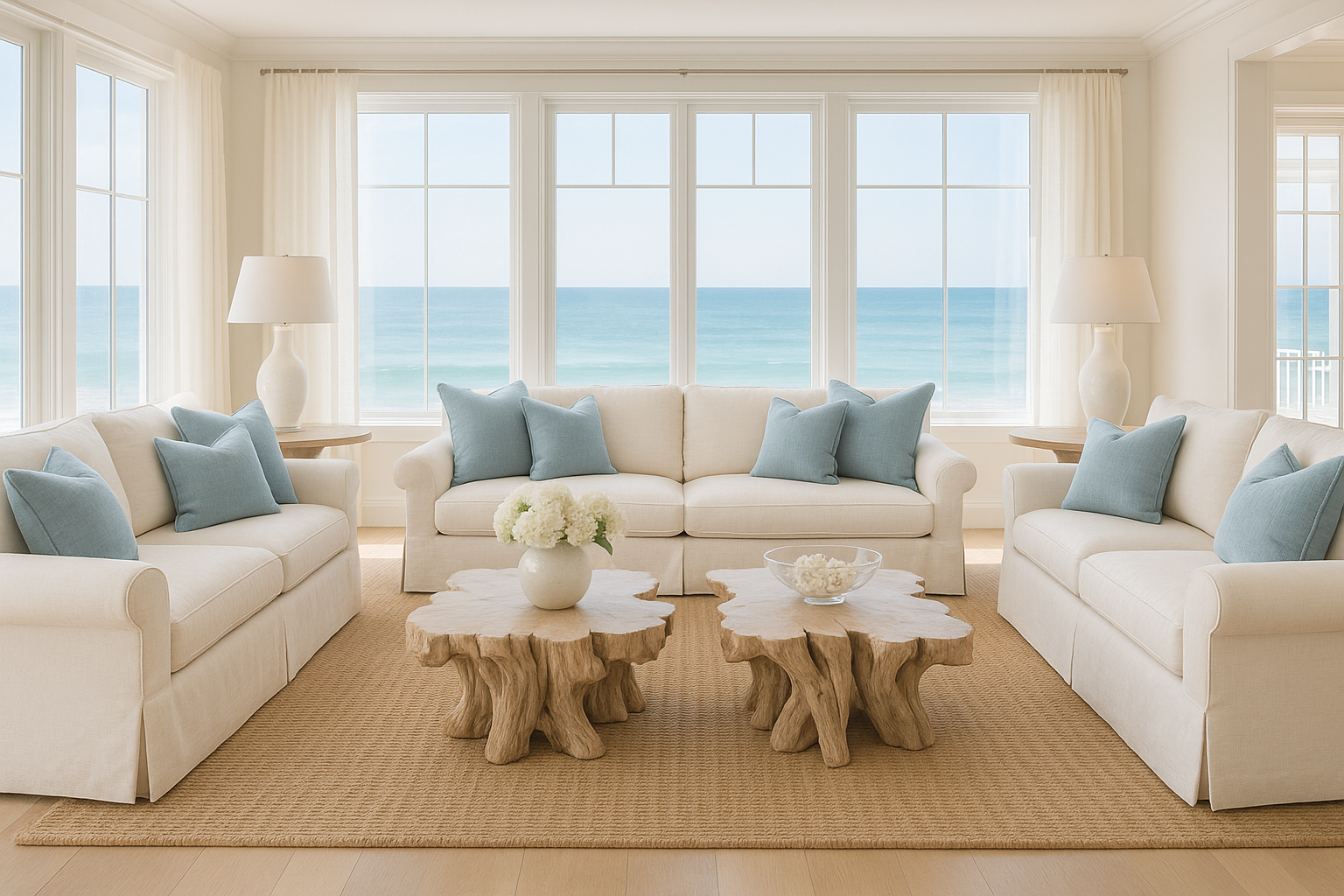Elegant coastal living room
