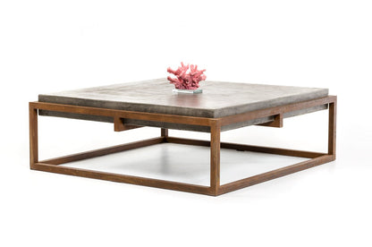 15in Concrete and Metal Coffee Table - GREAT BEACH HOUSE
