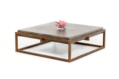 15in Concrete and Metal Coffee Table - GREAT BEACH HOUSE