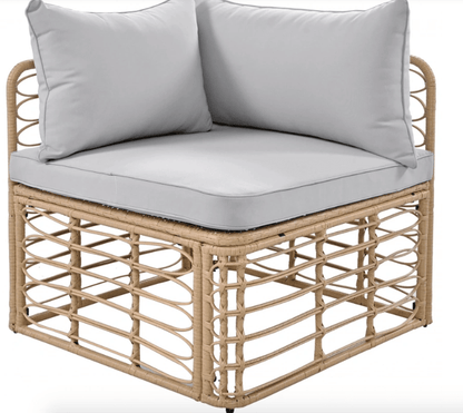 7 Pieces Outdoor Patio Furniture, All - Weather Rattan Sectional Sofa - GREAT BEACH HOUSE