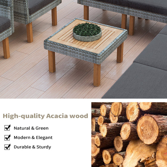 9 - Piece Patio Rattan Furniture Set, Outdoor Conversation Set - GREAT BEACH HOUSE
