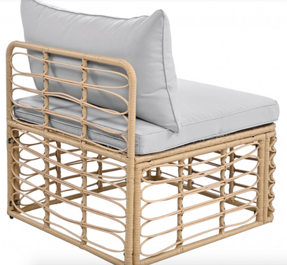 7 Pieces Outdoor Patio Furniture, All-Weather Rattan Sectional Sofa