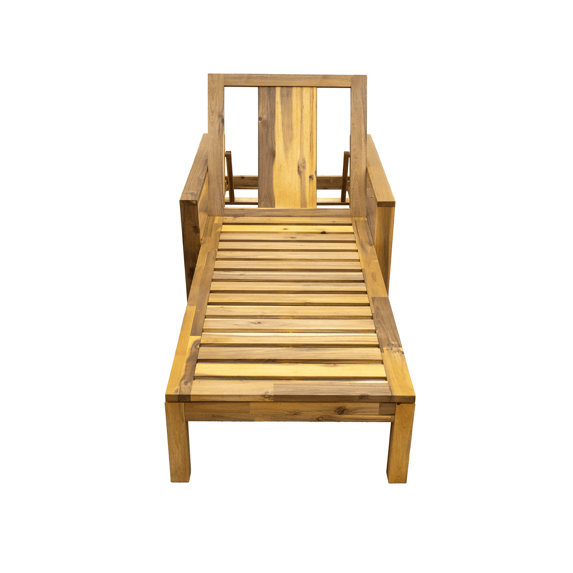 Acacia Wood Adjustable Backrest Outdoor Lounge Chair - GREAT BEACH HOUSE