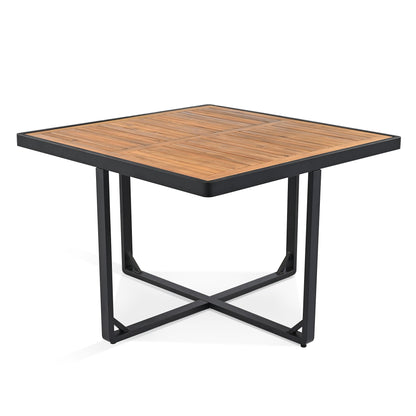 9-Pieces Acacia Wood Patio Dining Set, Space Saving Outdoor Patio Set