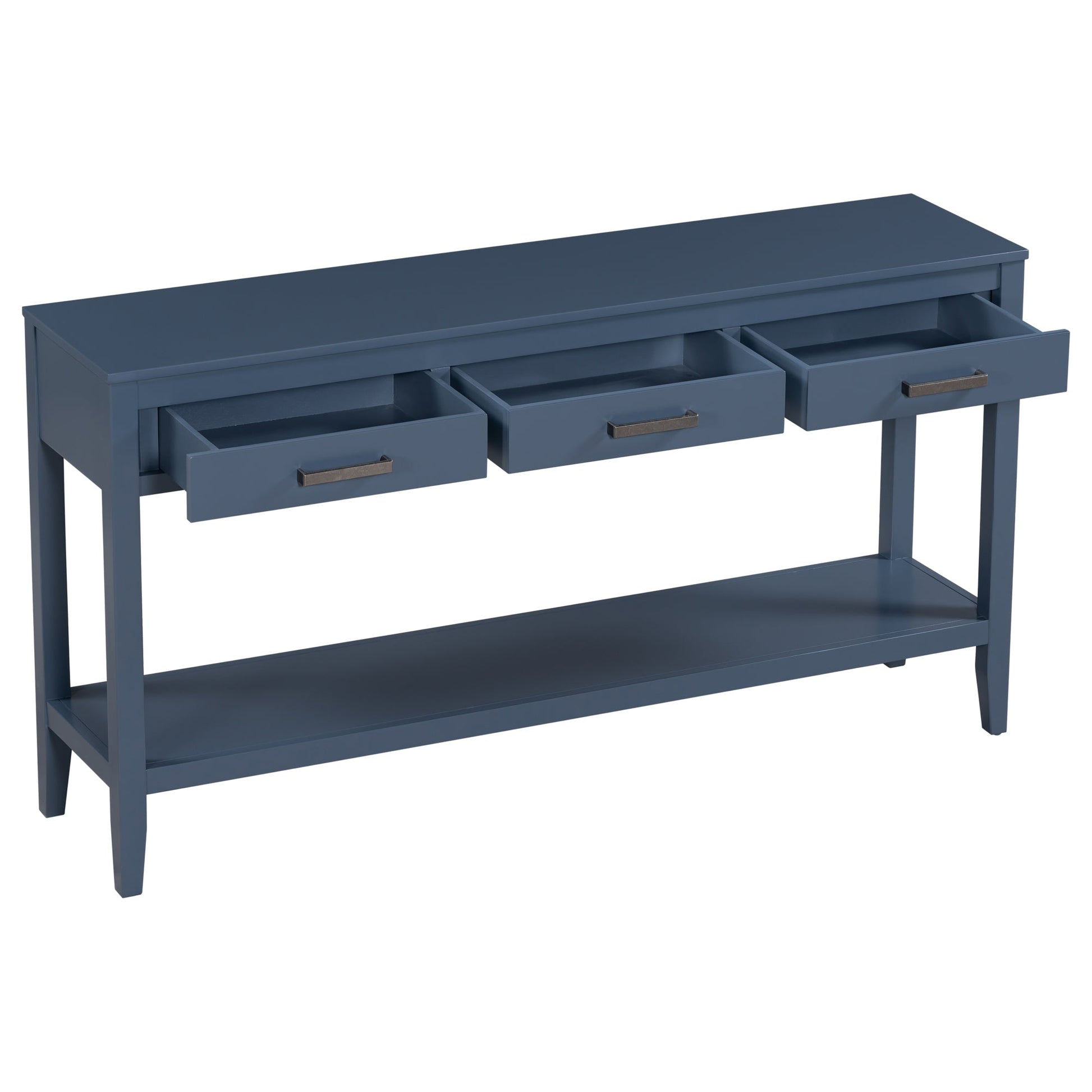 Contemporary 3 - Drawer Console Table with 1 Shelf, Entrance Table - GREAT BEACH HOUSE