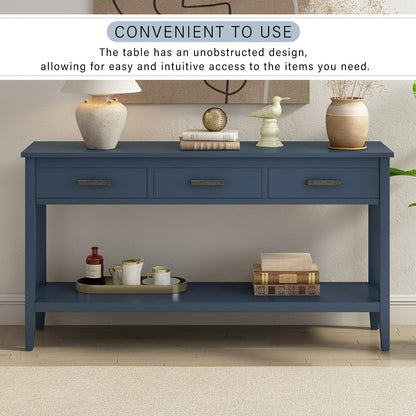 Contemporary 3 - Drawer Console Table with 1 Shelf, Entrance Table - GREAT BEACH HOUSE