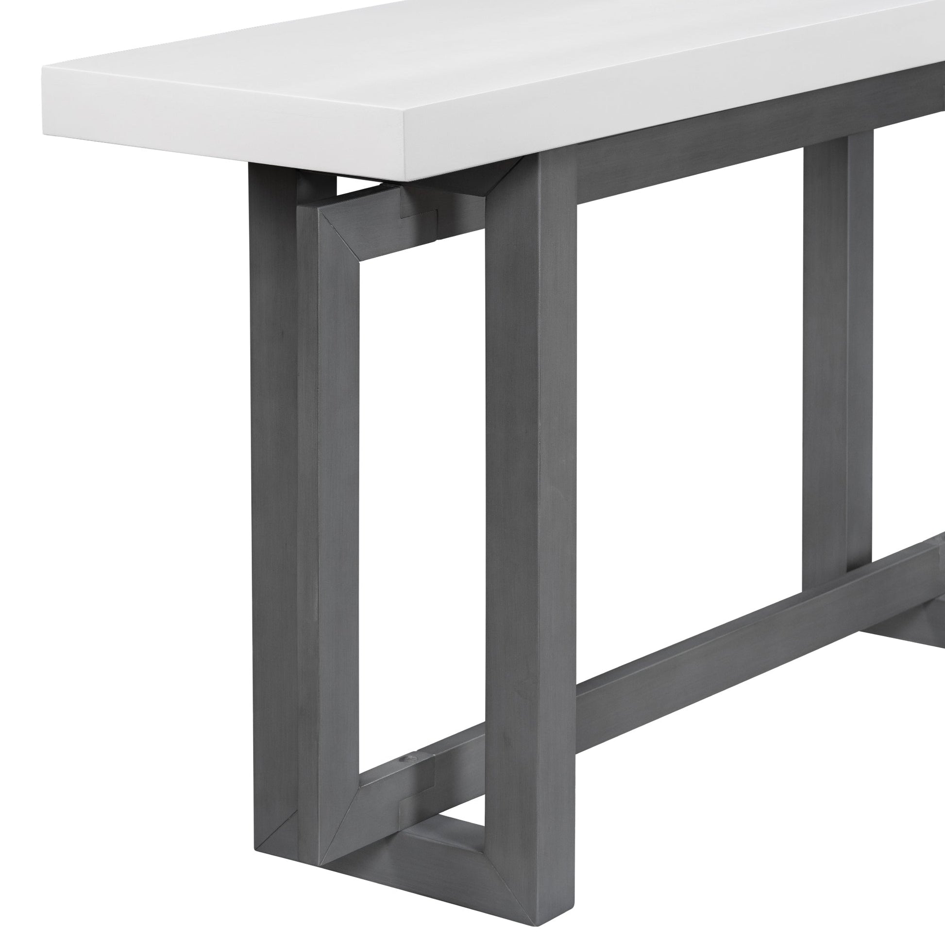 Contemporary Console Table with Wood Top, Extra Long Entryway Table - GREAT BEACH HOUSE