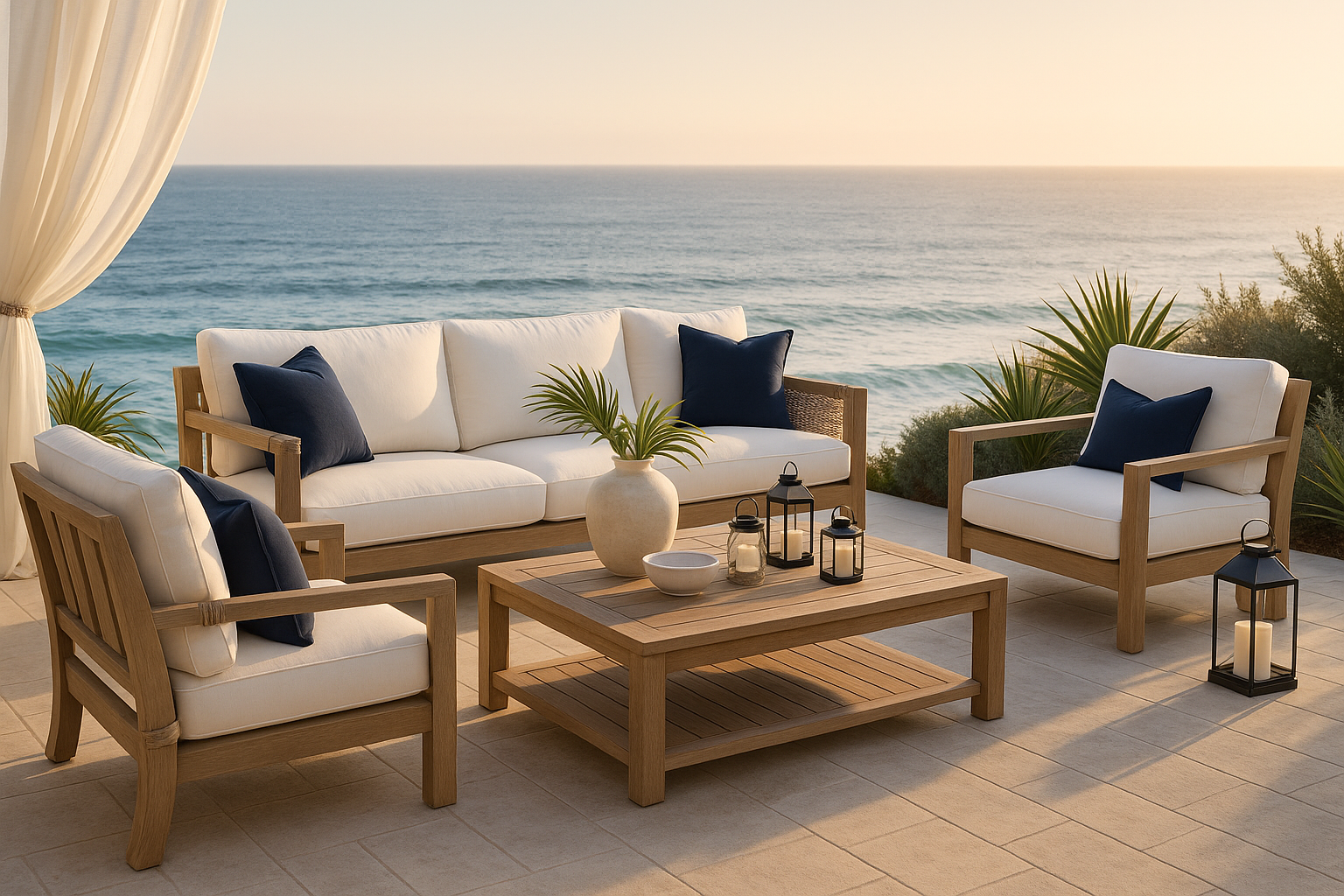 elegant and luxurious coastal patio furniture set 