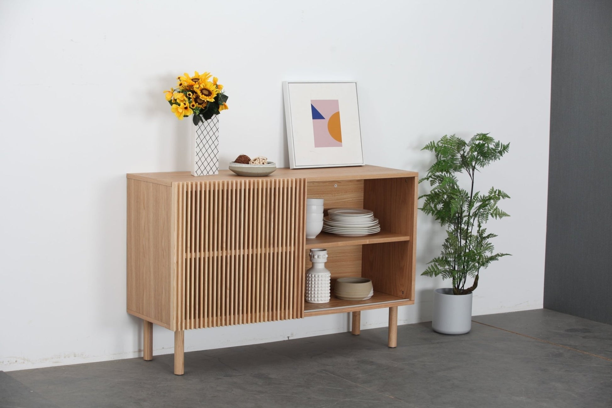 Modern Sideboard with 4 Cabinet, Storage Cabinet, TV Stand - GREAT BEACH HOUSE