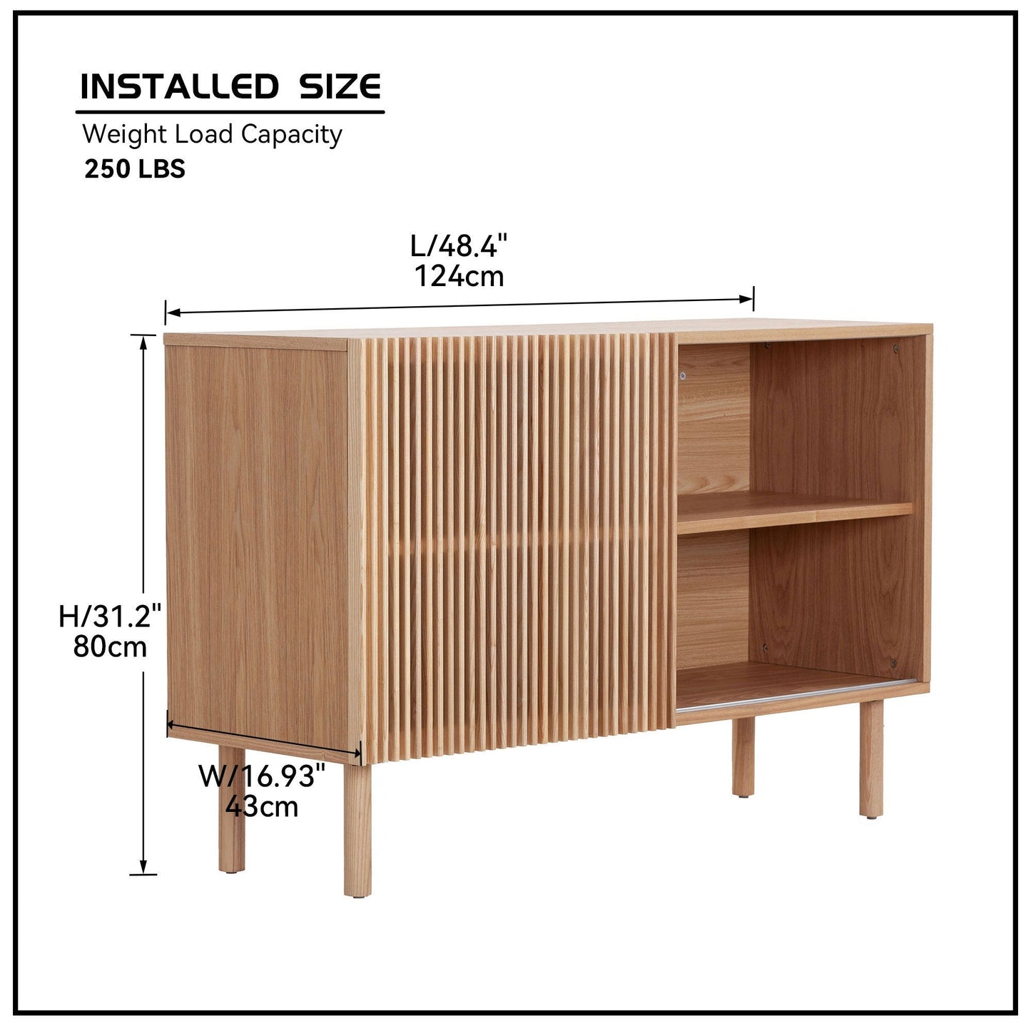 Modern Sideboard with 4 Cabinet, Storage Cabinet, TV Stand - GREAT BEACH HOUSE