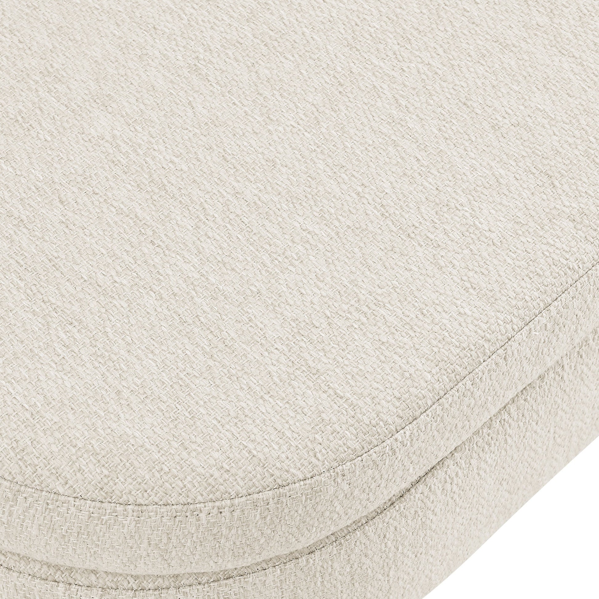 Ottoman Oval Storage Bench, Rubber Tree Wood Legs, Beige(43.5"x16"x16") - GREAT BEACH HOUSE